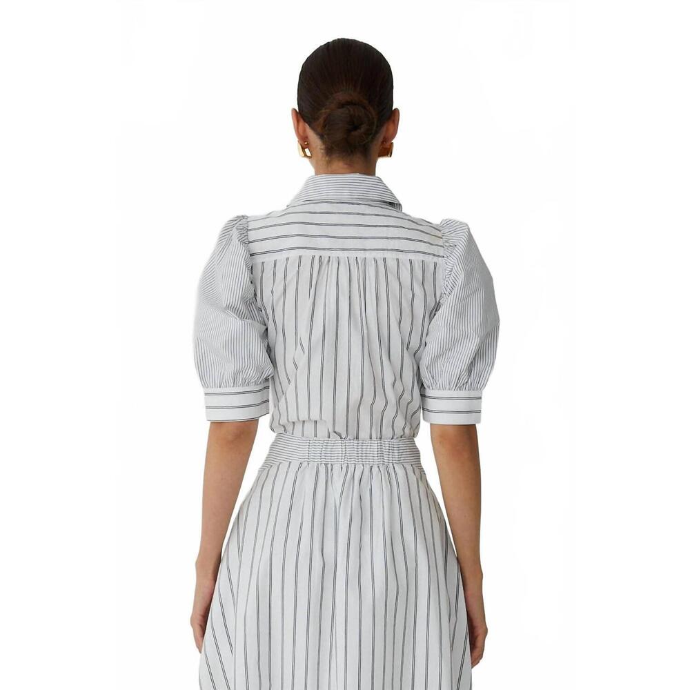 NEW JS71 burke blouse in white/black stripe - Picture 3 of 3